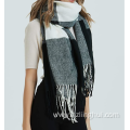 Recycled polyester warm winter knitted scarf with tassel